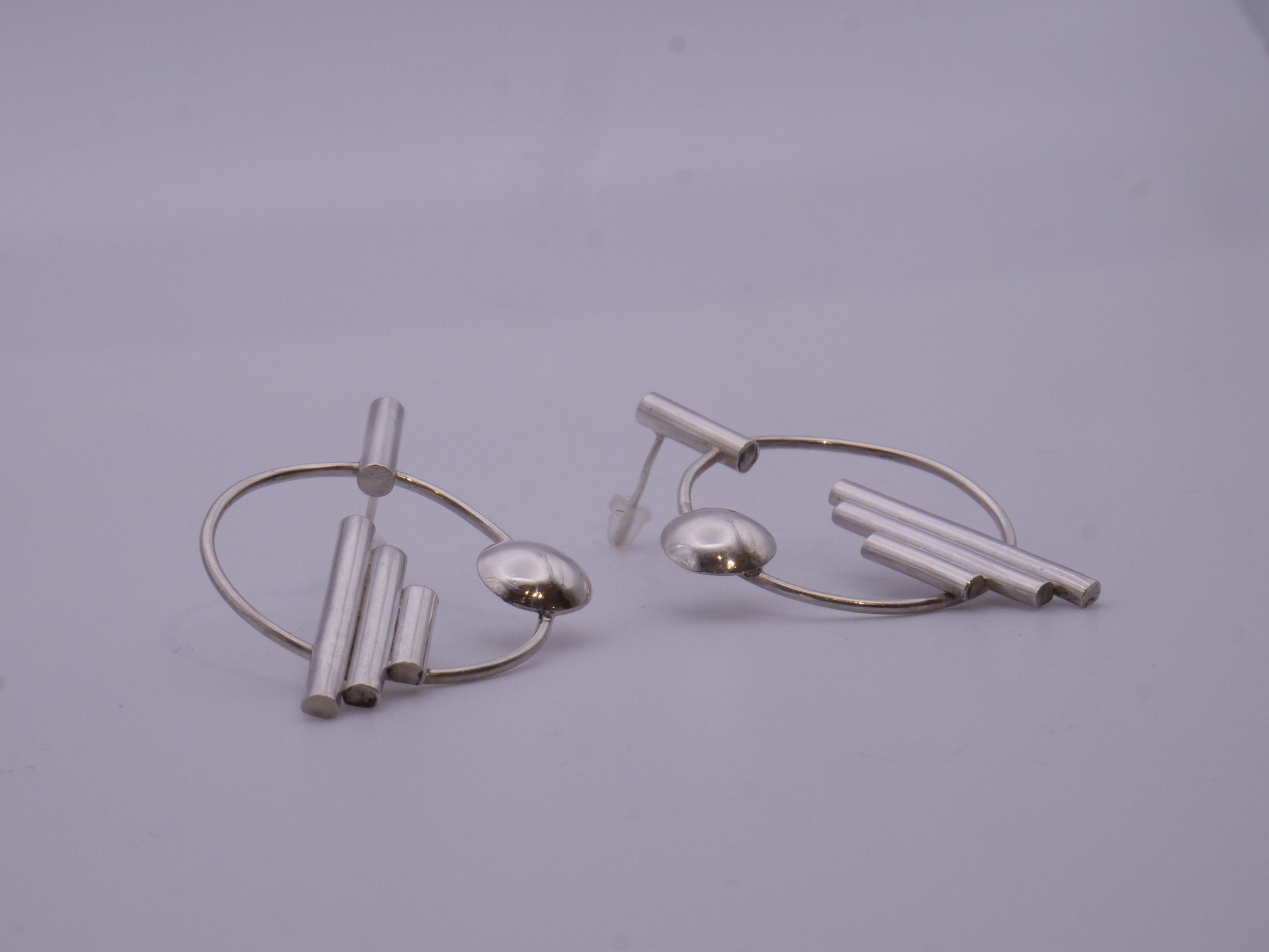 boucles modernistes argent 925 poinçon de maître - vue alternative