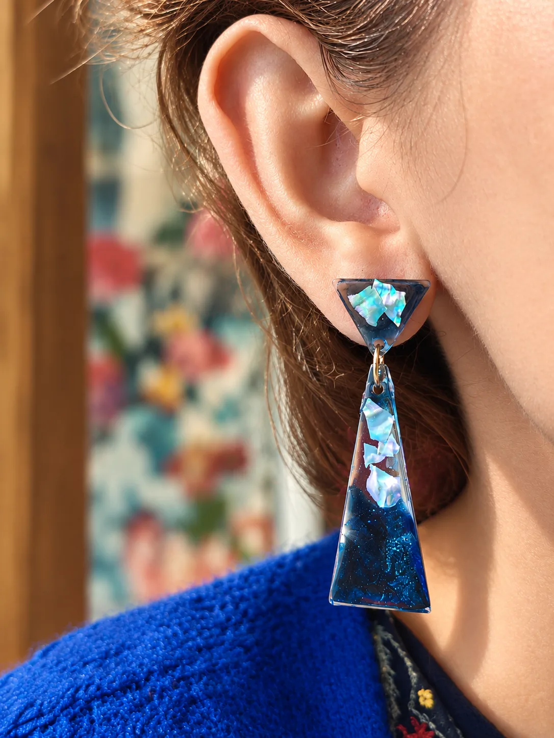 Boucles d'oreilles pendantes géométriques