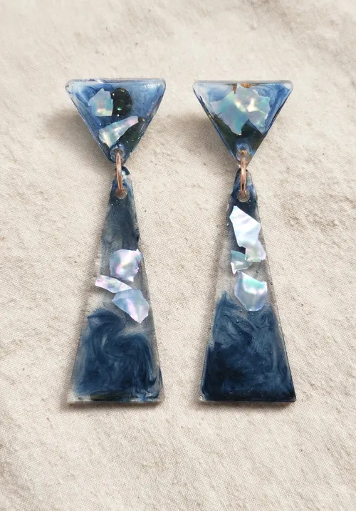 Boucles d'oreilles pendantes géométriques - vue alternative