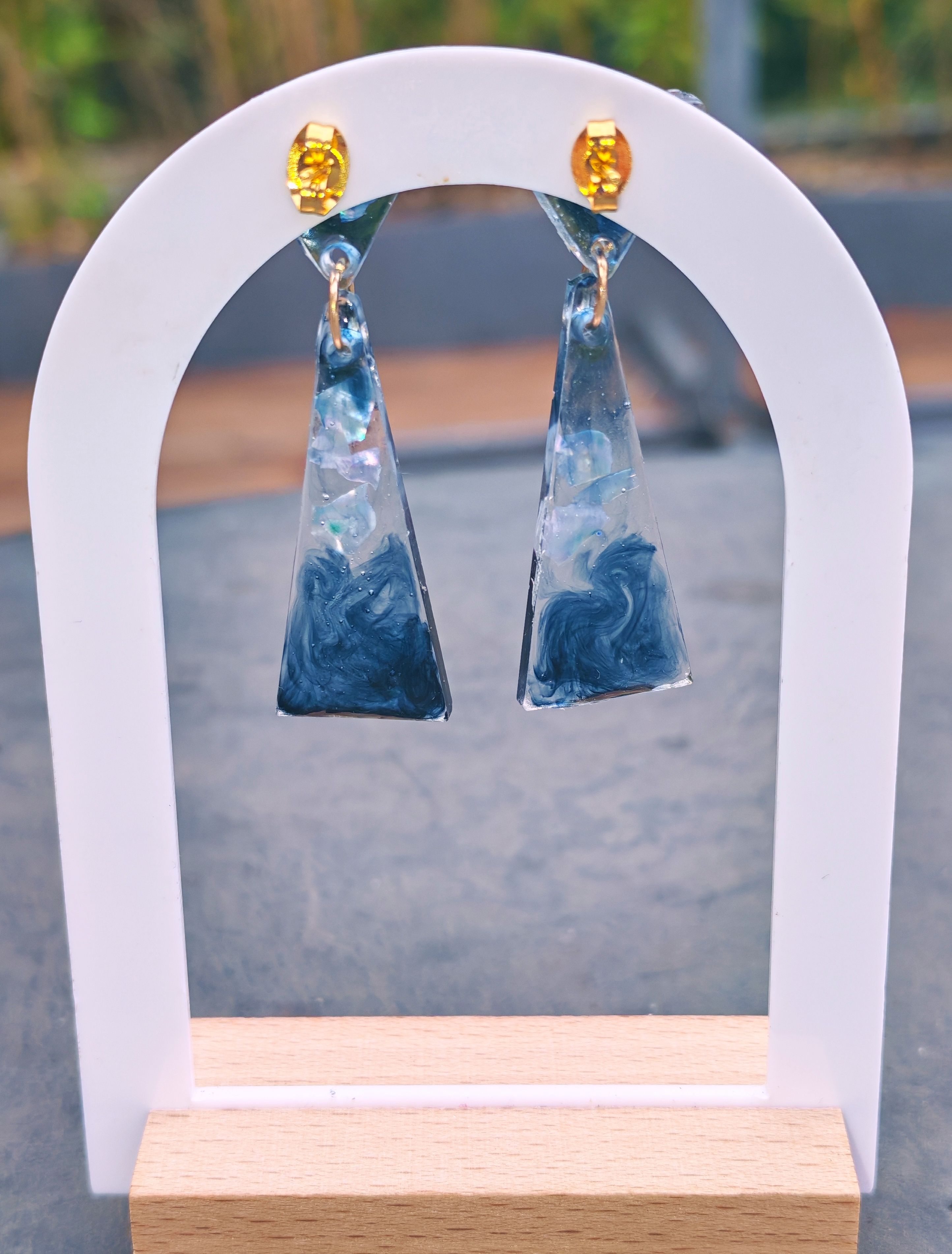 Boucles d'oreilles pendantes géométriques - vue 3