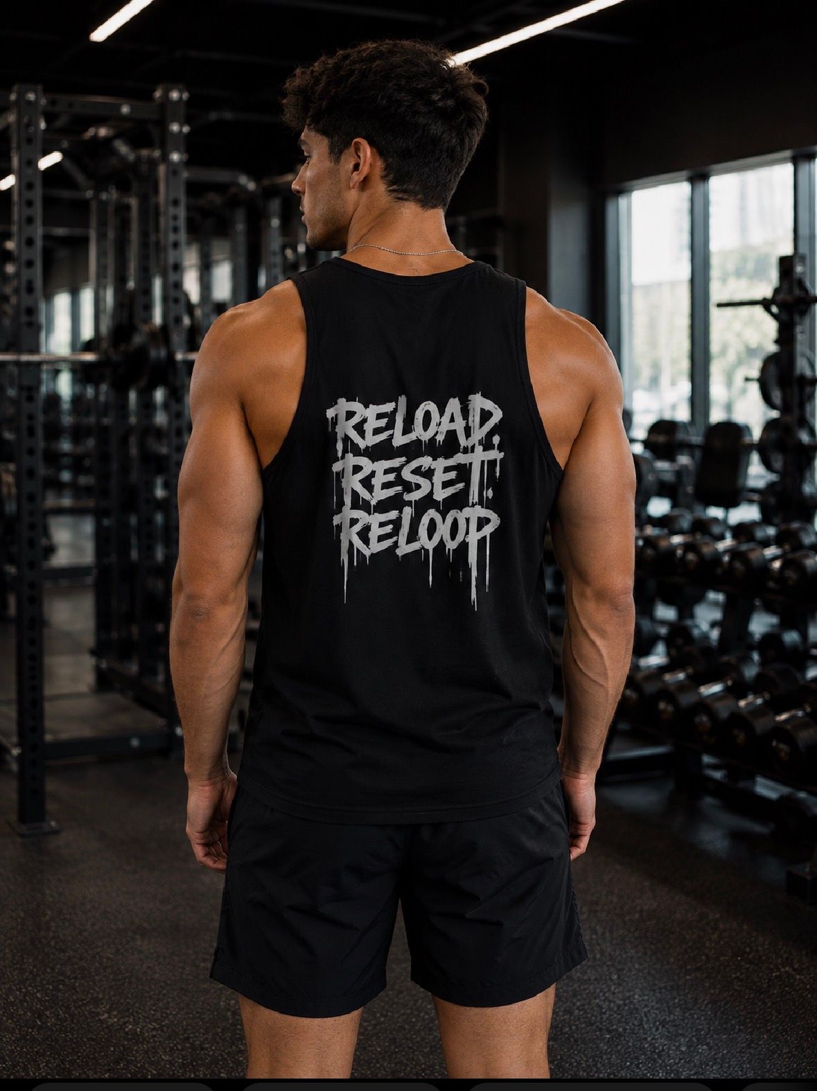 Débardeur Reload. Reset. Reloop. Sport ou look streetwear. - vue alternative